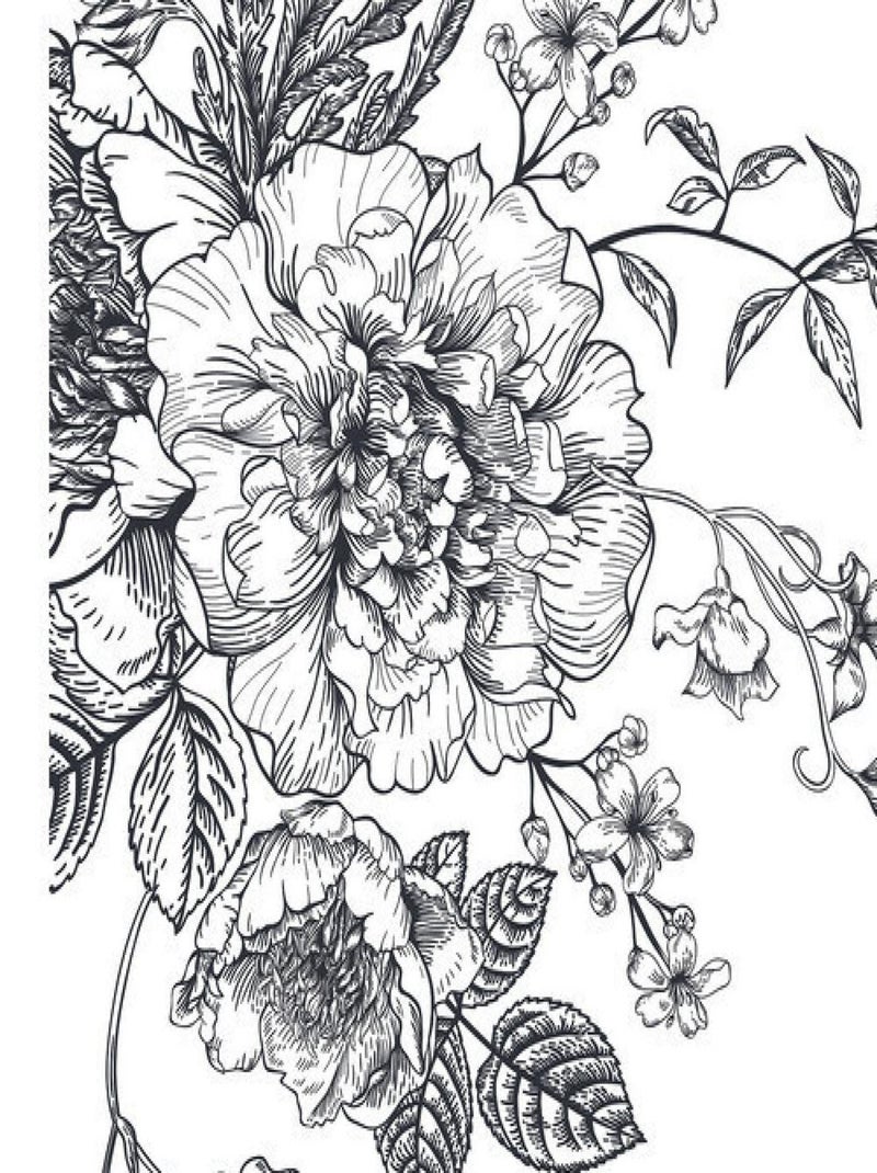 Stickers - Pivoines - Hauteur 92.71 cm Multicolore - Kiabi