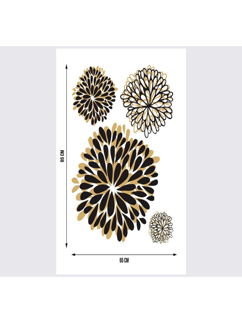Stickers - Pivoines Abstraites - 1 planche 65x85 cm Bleu - Kiabi