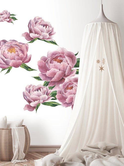 Stickers - Pivoines Roses - Hauteur 92.71 cm - Kiabi