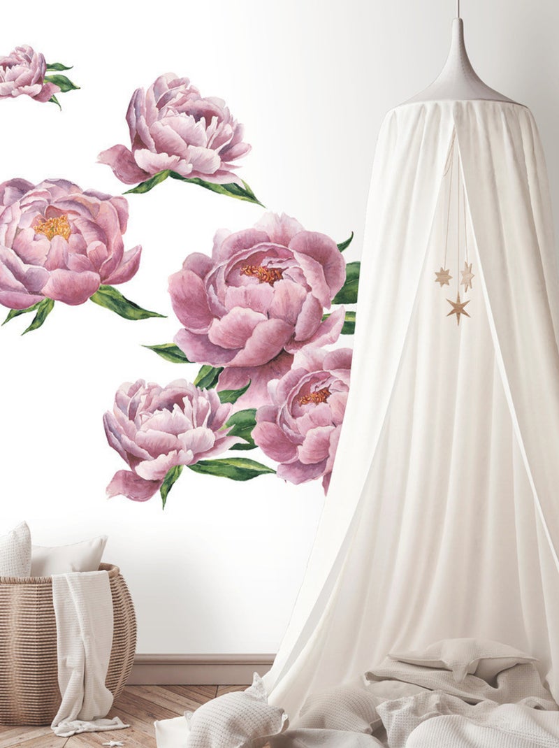 Stickers - Pivoines Roses - Hauteur 92.71 cm Multicolore - Kiabi