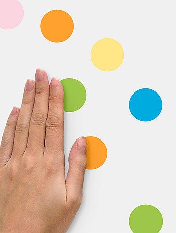 Stickers - Points Couleurs Pastel- Hauteur 22,9 cm