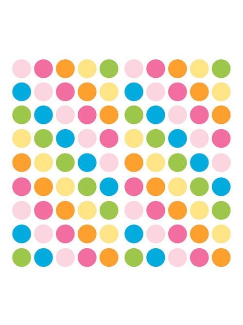 Stickers - Points Couleurs Pastel- Hauteur 22,9 cm - Kiabi