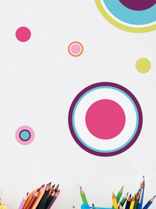 Stickers - Points Multicolores - Hauteur 45,7 cm - Kiabi