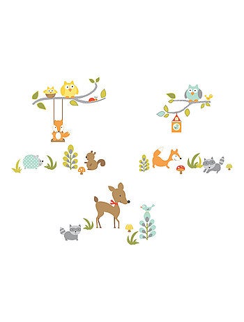 Stickers - Renard Et Ses Amis Dans La Forêt - Hauteur 45,7 cm