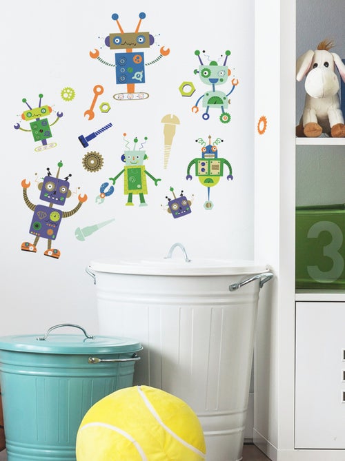 Stickers - Robots - Hauteur 22,9 cm - Kiabi