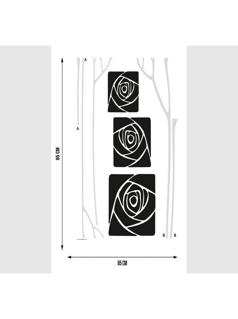 Stickers - Roses dans des cadres - 1 planche 65x85 cm Bleu - Kiabi
