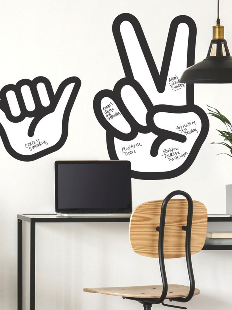 Stickers - Signe De Paix Avec Les Doigts - Hauteur 92.71 cm Multicolore - Kiabi