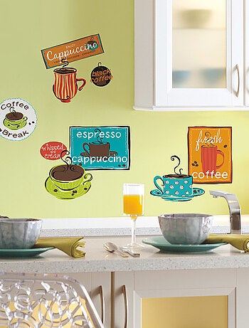 Stickers - Tasses De Café - Hauteur 45,7 cm