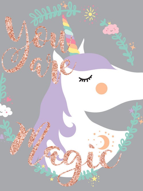 Stickers - Tête De Licorne- You are Magic 40x46cm - Kiabi