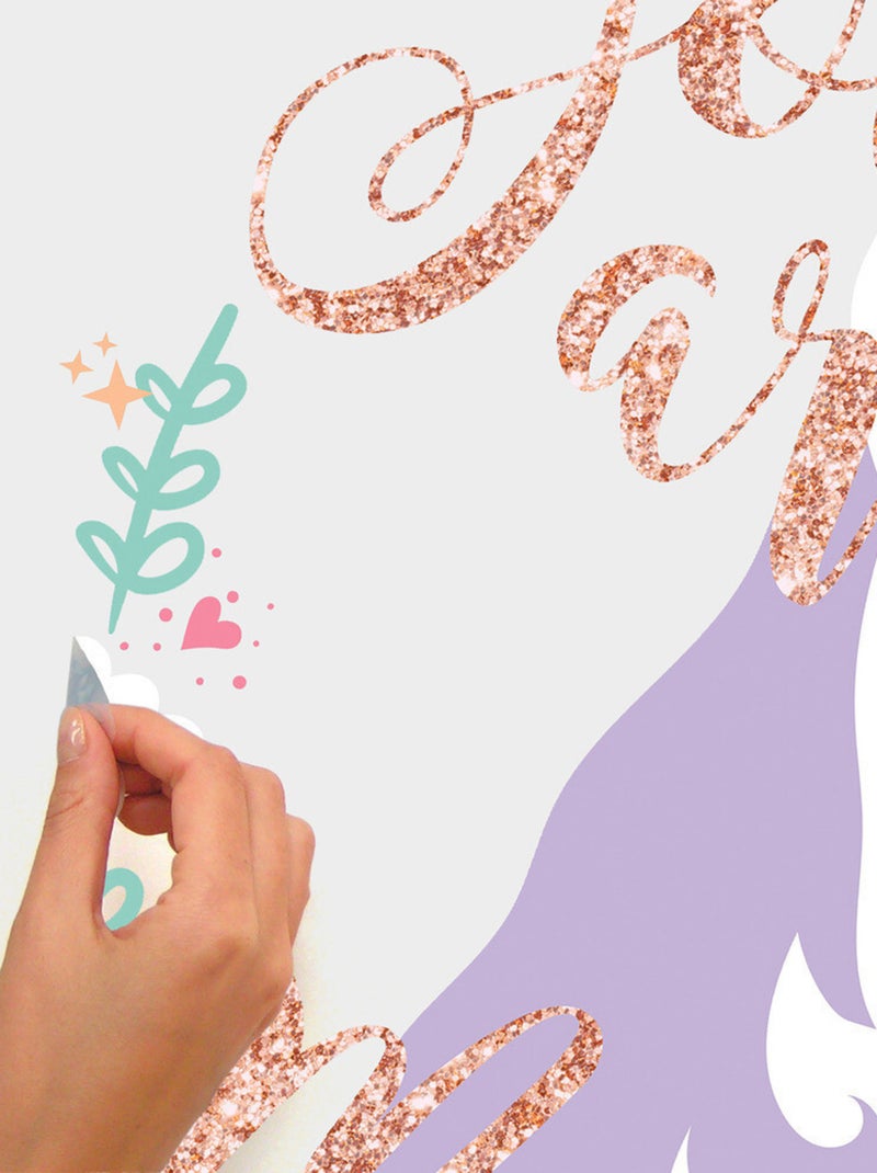 Stickers - Tête De Licorne- You are Magic 40x46cm Multicolore - Kiabi