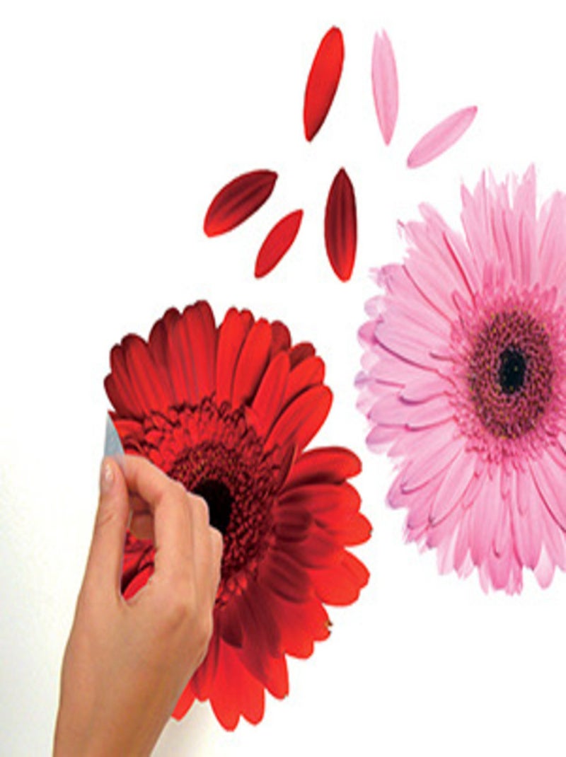 Stickers - Tiges De Fleurs Avec Têtes De Fleurs - Hauteur 45,7 cm Multicolore - Kiabi