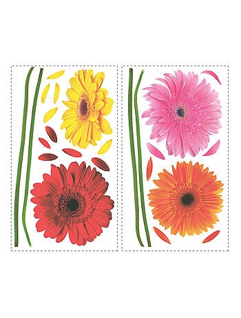 Stickers - Tournesols Multicolores - Hauteur 45,7 cm