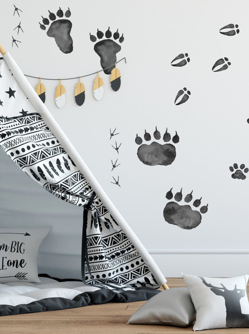 Stickers - Traces De Pas D' Animaux - Hauteur 22.9 cm Multicolore - Kiabi