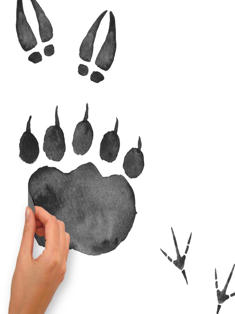 Stickers - Traces De Pas D' Animaux - Hauteur 22.9 cm Multicolore - Kiabi