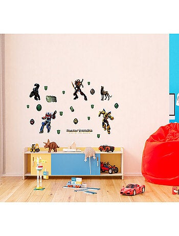 Stickers - Transformers avec Optimus Prime et les Decepticons - 1 planche 42,5x65 cm