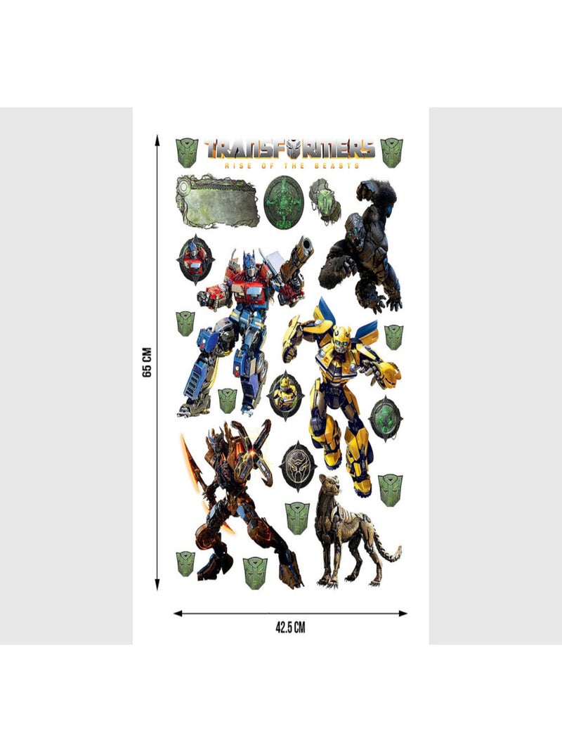 Stickers - Transformers avec Optimus Prime et les Decepticons - 1 planche 42,5x65 cm Multicolore - Kiabi