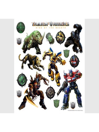Stickers - Transformers avec Optimus Prime et les Decepticons- 1 planche 30 x 30 cm
