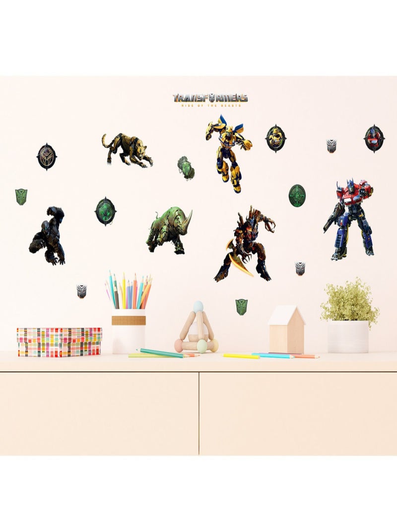 Stickers - Transformers avec Optimus Prime et les Decepticons- 1 planche 30 x 30 cm Multicolore - Kiabi