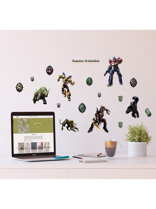 Stickers - Transformers avec Optimus Prime et les Decepticons- 1 planche 30 x 30 cm - Kiabi
