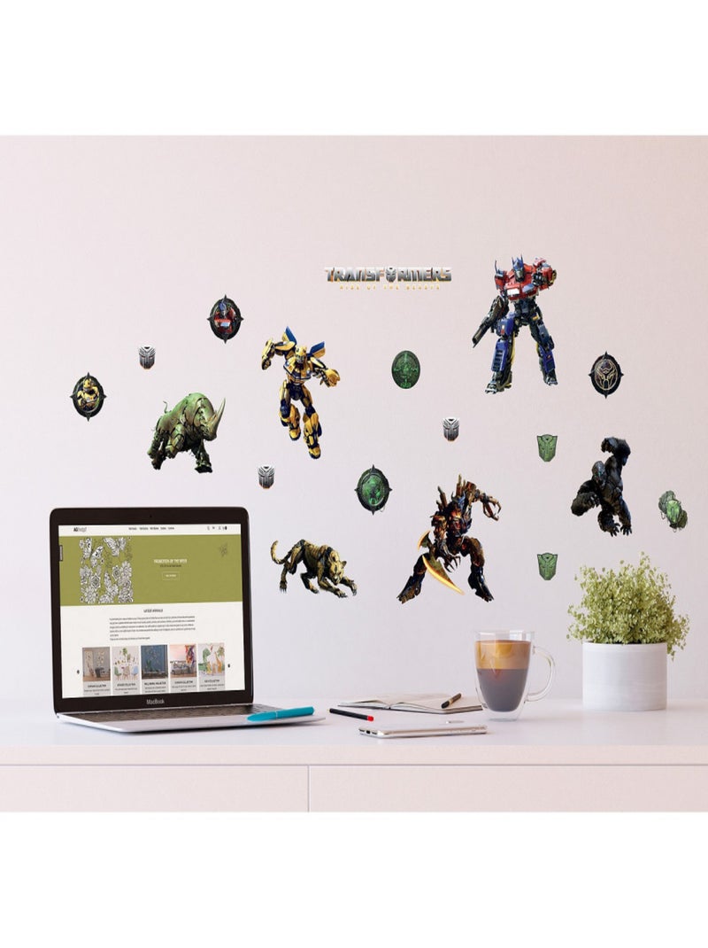 Stickers - Transformers avec Optimus Prime et les Decepticons- 1 planche 30 x 30 cm Multicolore - Kiabi