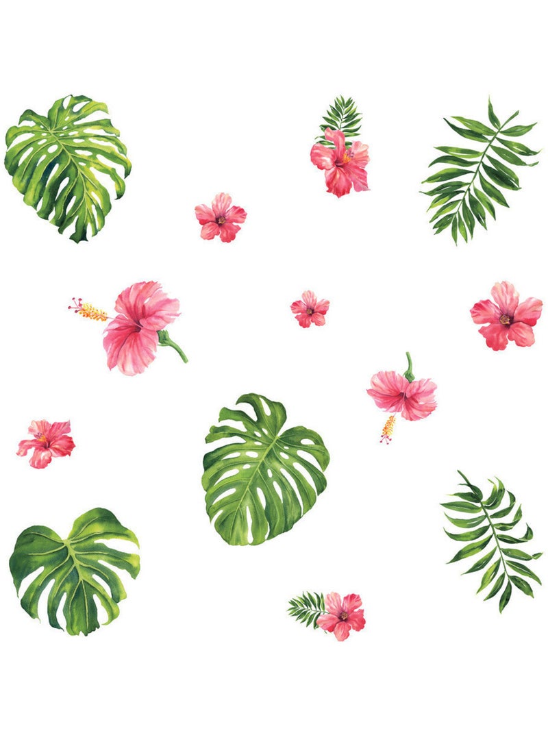Stickers - Tropical Hibiscus - Hauteur 92.71 cm Multicolore - Kiabi