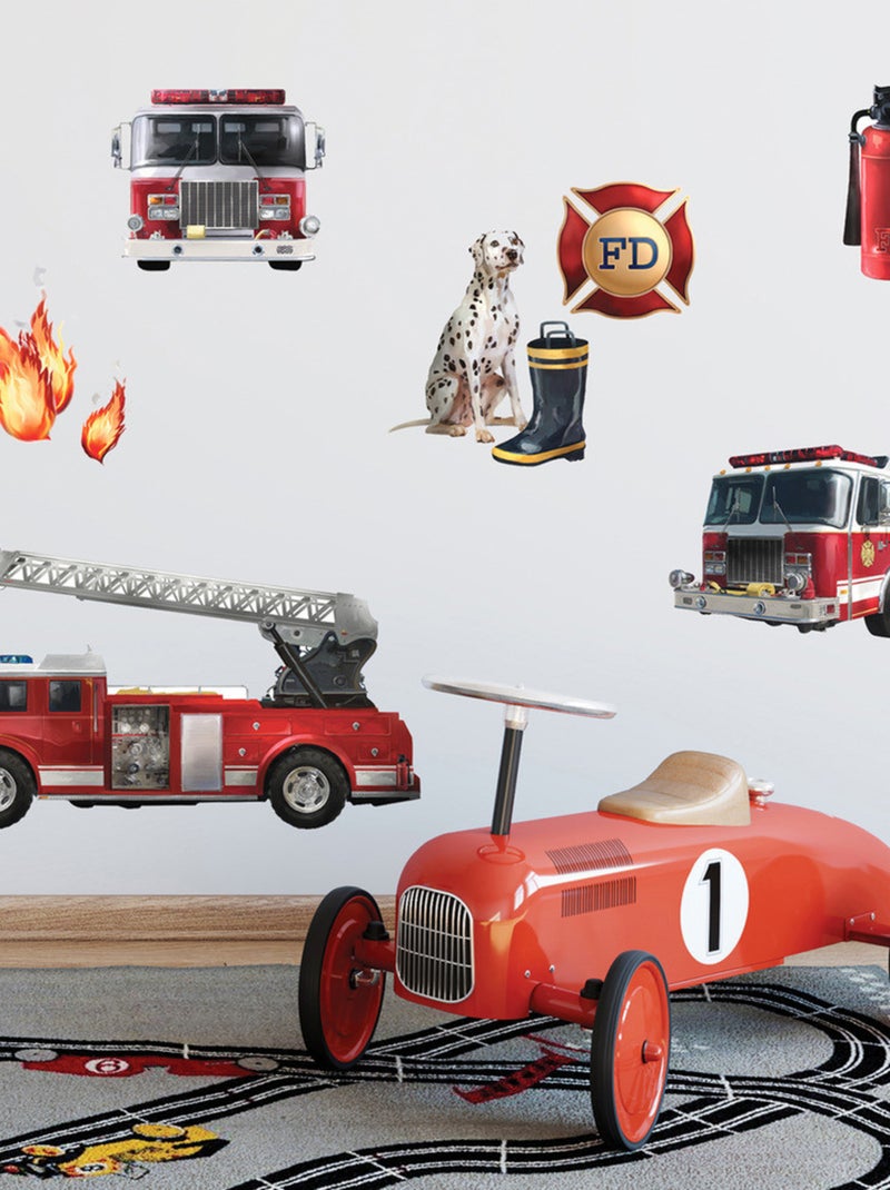 Stickers - Troupe De Pompiers- Hauteur 45,7 cm Multicolore - Kiabi