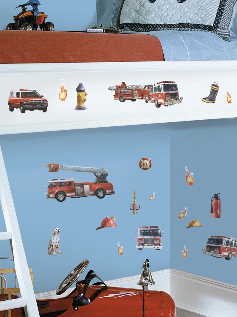 Stickers - Troupe De Pompiers- Hauteur 45,7 cm Multicolore - Kiabi