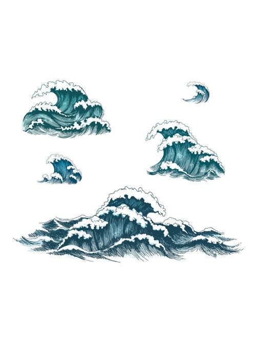 Stickers - Vagues - Hauteur 92,7 cm - Kiabi
