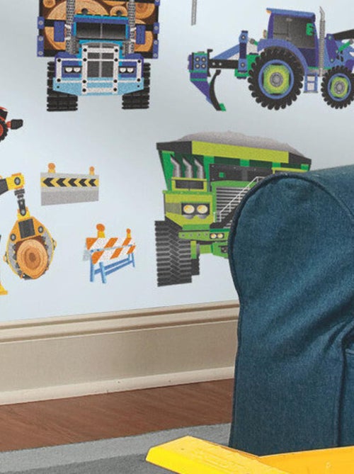 Stickers - Véhicules De Constructions - Hauteur 45,7 cm - Kiabi