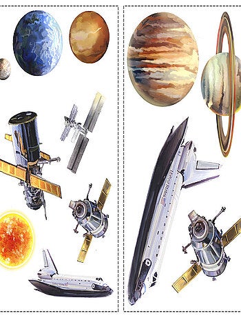 Stickers - Voyage Dans L'Espace - Hauteur 45,7 cm