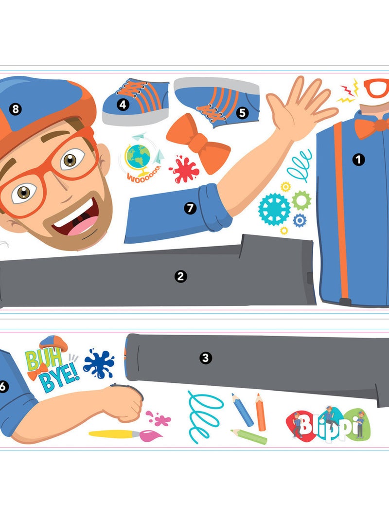 Stickers - Youtubeur Blippi - Hauteur 108 cm Bleu - Kiabi