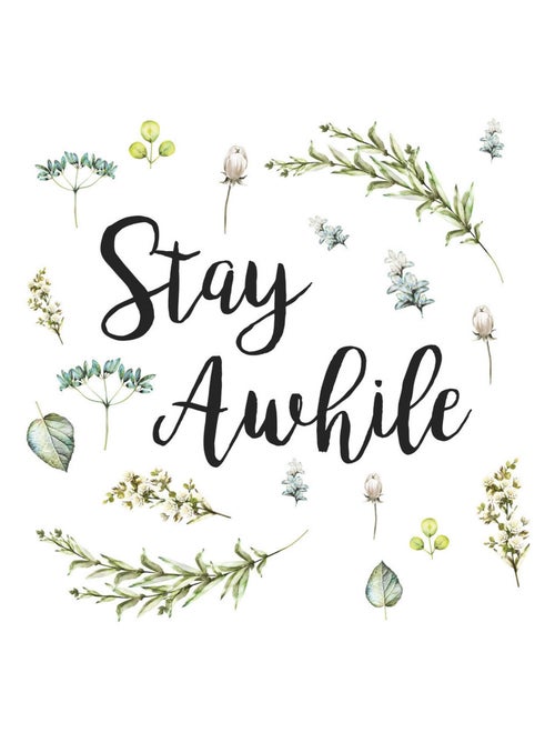 Stickers -Écriture Stay Awhile- Hauteur 22.86 cm - Kiabi