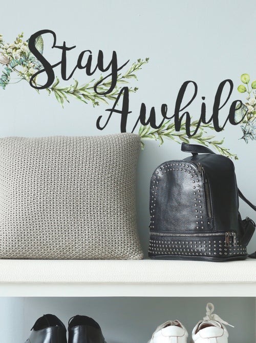 Stickers -Écriture Stay Awhile- Hauteur 22.86 cm - Kiabi