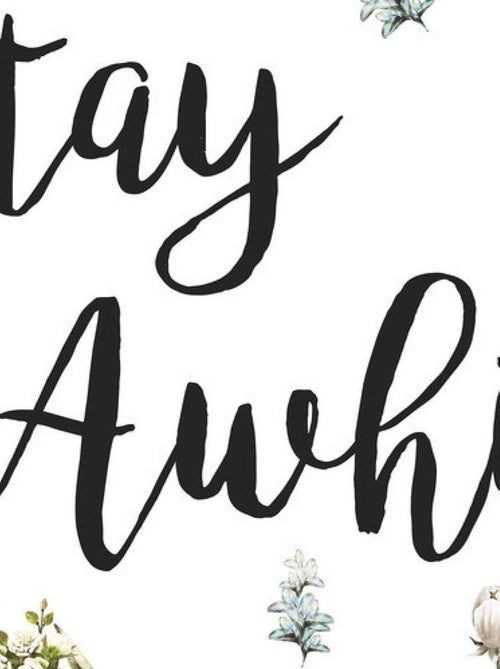 Stickers -Écriture Stay Awhile- Hauteur 22.86 cm - Kiabi