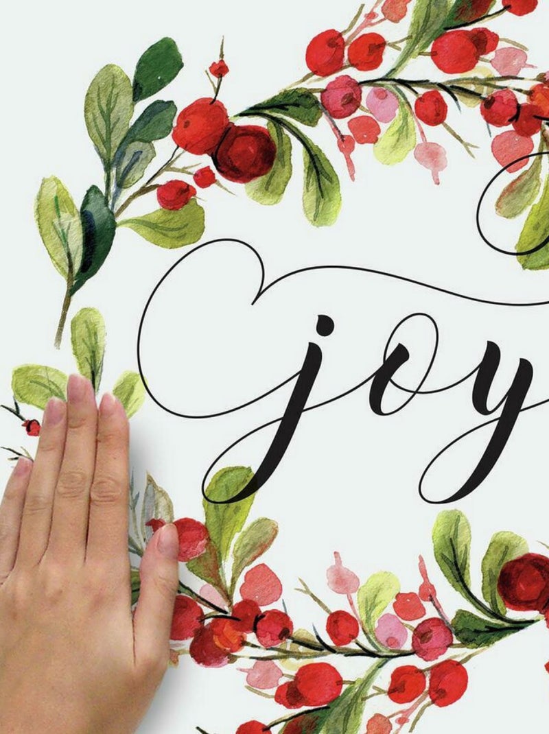 Stickers -joyeux noël- et couronne de houx Multicolore - Kiabi