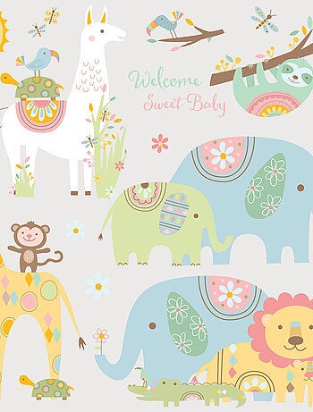Stickers -Petits Animaux Tribales - Hauteur 22,9 cm