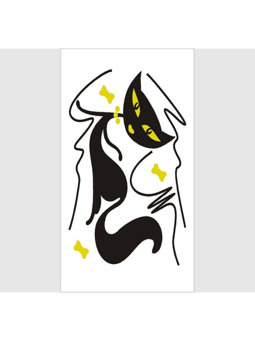 Stickers Animaux - Chats Noirs Girl - 1 planche 65 x 85 cm - Kiabi