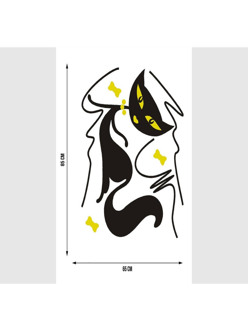 Stickers Animaux - Chats Noirs Girl - 1 planche 65 x 85 cm Noir Noir - Kiabi