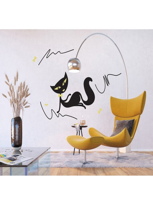 Stickers Animaux - Chats Noirs Girl - 1 planche 65 x 85 cm - Kiabi