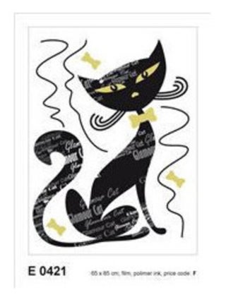Stickers Animaux - Glamour Chats Noirs Boy - 1 planche 65 x 85 cm