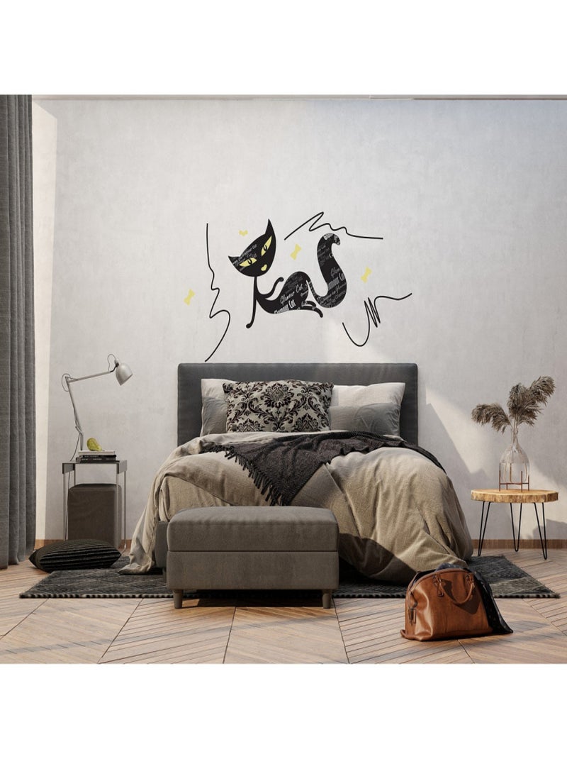 Stickers Animaux - Glamour Chats Noirs Girl - 1 planche 65 x 85 cm Noir Noir - Kiabi