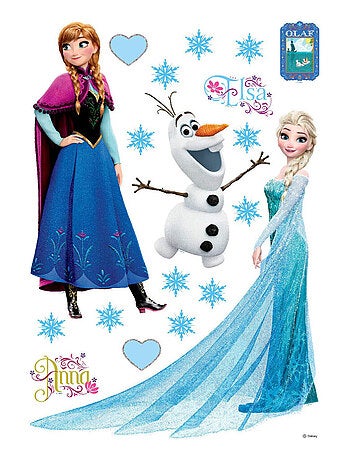 Stickers Anna Elsa & Olaf La Reine des Neiges Disney