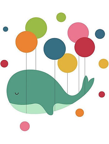 Stickers baleine et ballons