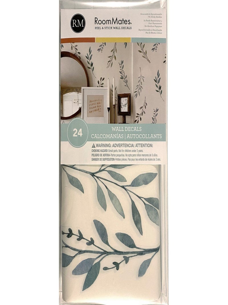 Stickers branches aquarelle Vert - Kiabi