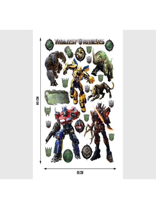 Stickers Bumblebee, Optimus Prime et Decepticons - 1 planche 65 x 85 cm - Kiabi