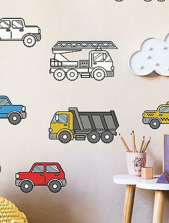 Stickers camions à colorier