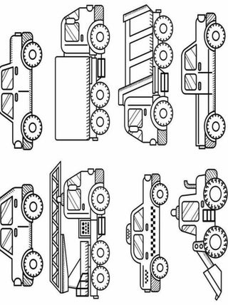 Stickers camions à colorier