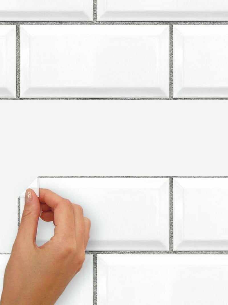 Stickers carreaux blancs de metro Blanc - Kiabi