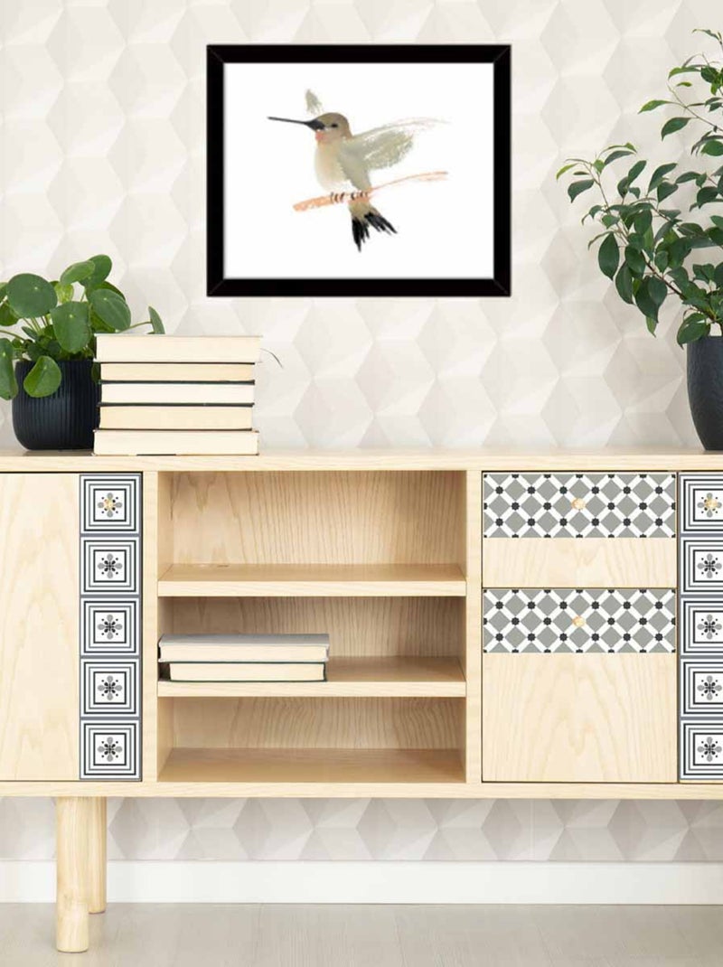 Stickers carrelage 15 x 15 cm - Fleur de Lys - Draeger Gris - Kiabi
