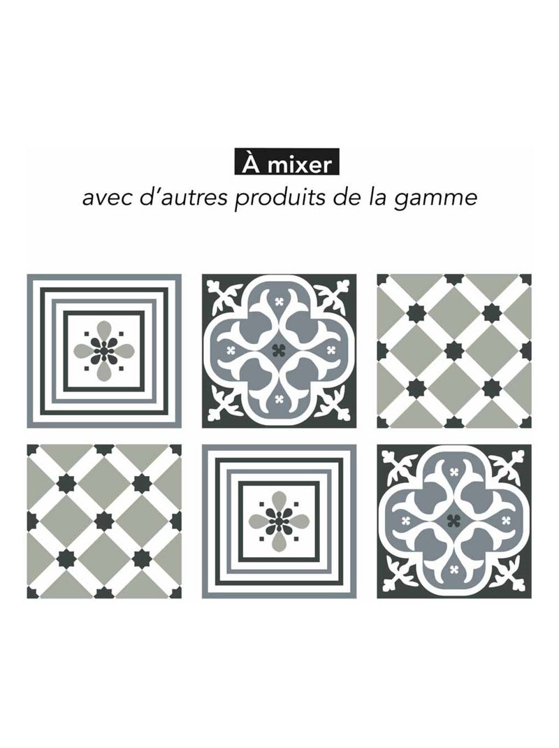 Stickers carrelage 15 x 15 cm - Fleur de Lys - Draeger Gris - Kiabi